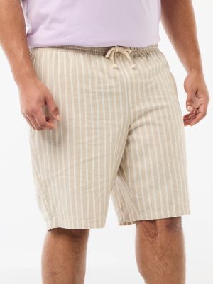 Голям размер мъжки ленени бермуди