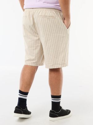 Голям размер мъжки ленени бермуди