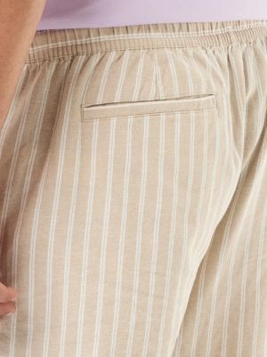 Голям размер мъжки ленени бермуди