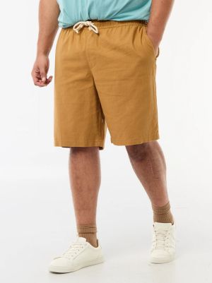 Голям размер мъжки ленени бермуди