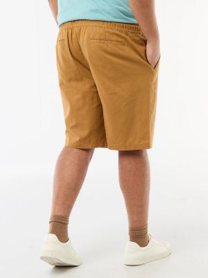 Голям размер мъжки ленени бермуди