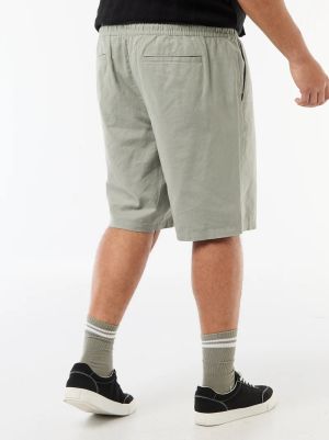 Голям размер мъжки ленени бермуди