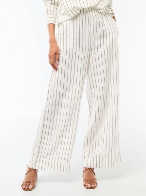 Дамски панталон с прав крачол от ленена смес