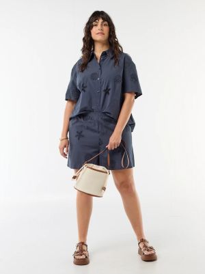 Памучна риза с ажурен мотив