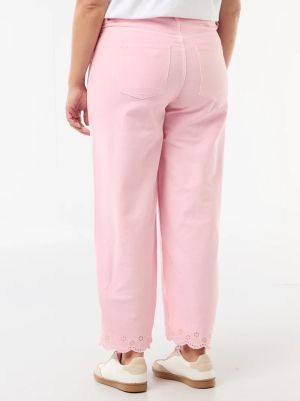 Дънки с висока талия и широки крачоли с джобове отпред