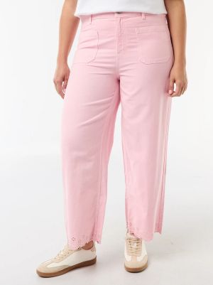 Дънки с висока талия и широки крачоли с джобове отпред