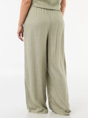 Широки панталони от ленена смес 