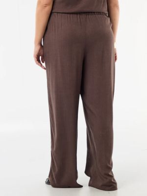 Широки панталони от ленена смес 