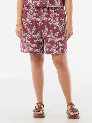 Дамски къси панталони с флорална бродерия