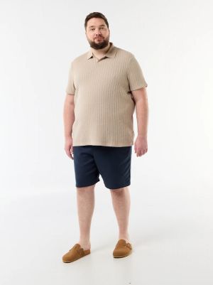 Плетена поло блуза с къс ръкав