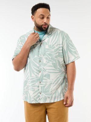 Мъжка ленена риза с къс ръкав макси размер