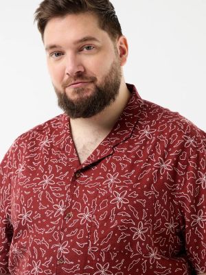 Мъжка ленена риза с къс ръкав макси размер