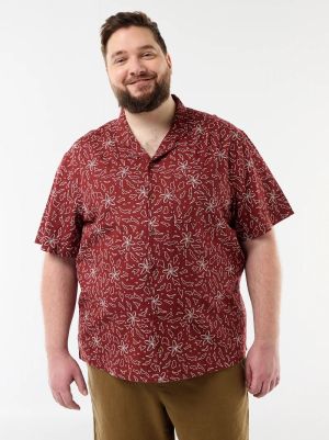 Мъжка ленена риза с къс ръкав макси размер