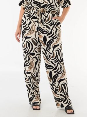 Широк дамски панталони от ленена смес 