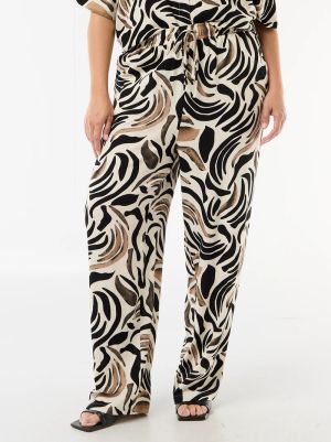 Широк дамски панталони от ленена смес 