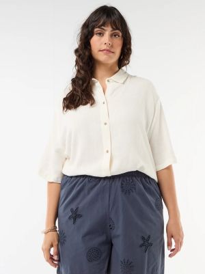 Дамска ленена риза с къс ръкав